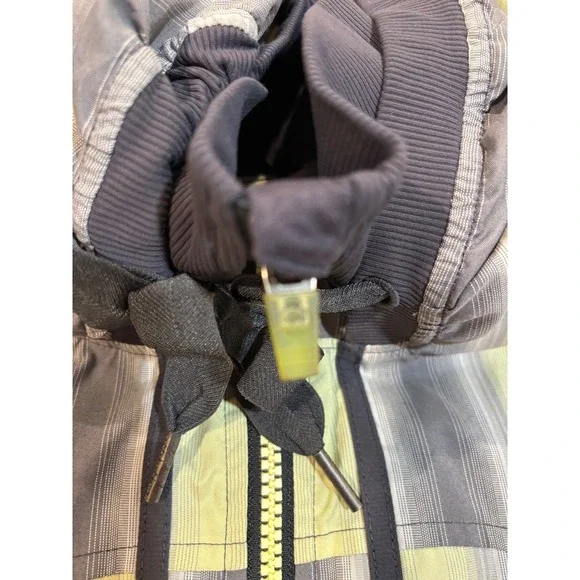 rare Lululemon Track and Field Jacket Sz 8 Gray yellow hood reflective raincoat - Picture 9 of 13